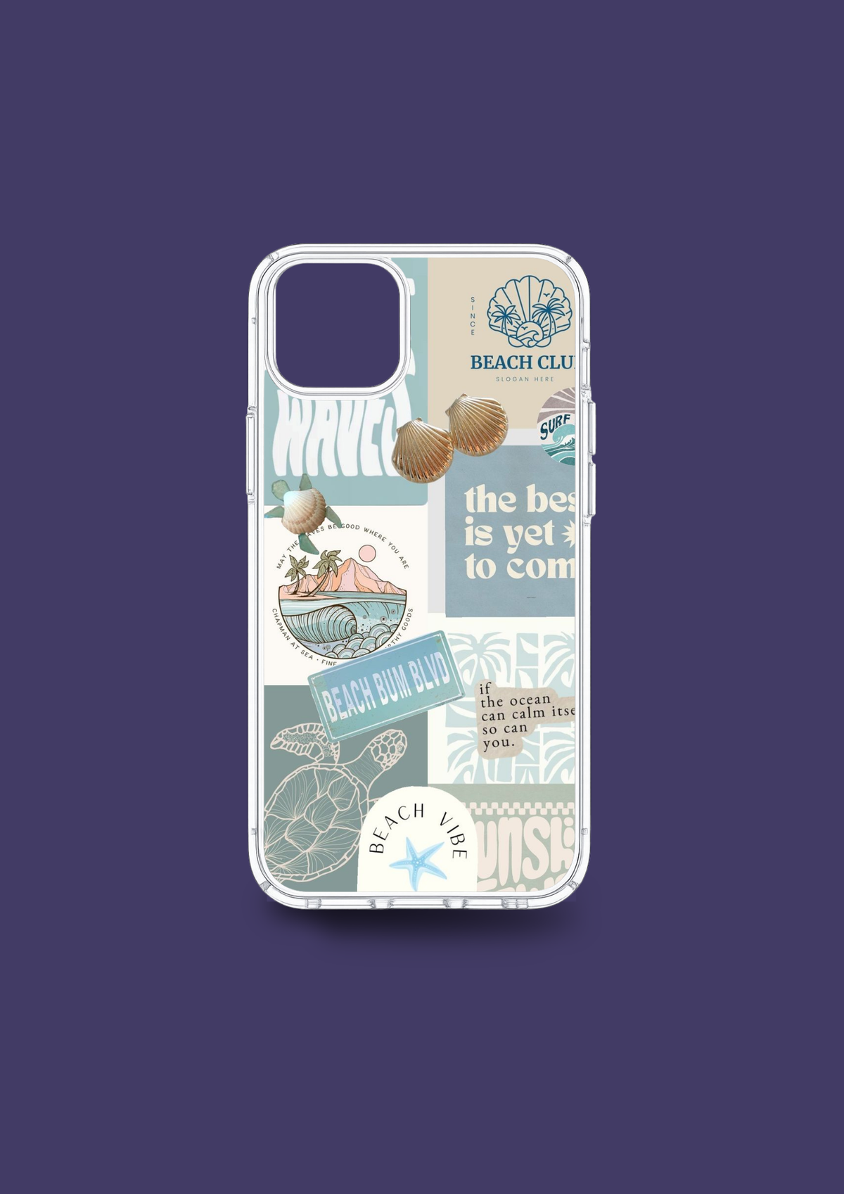 Coastal Notes – Summer Aesthetic Case 🌊🐚 - Insert Only Design