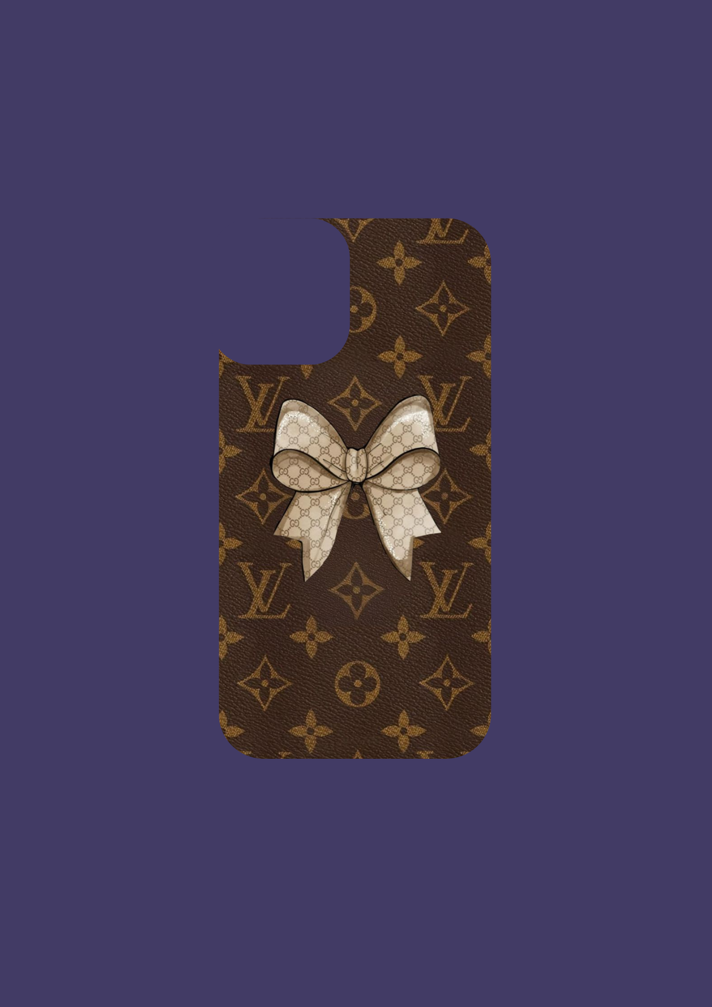 Velvet Monogram Bow  - Insert Only Design
