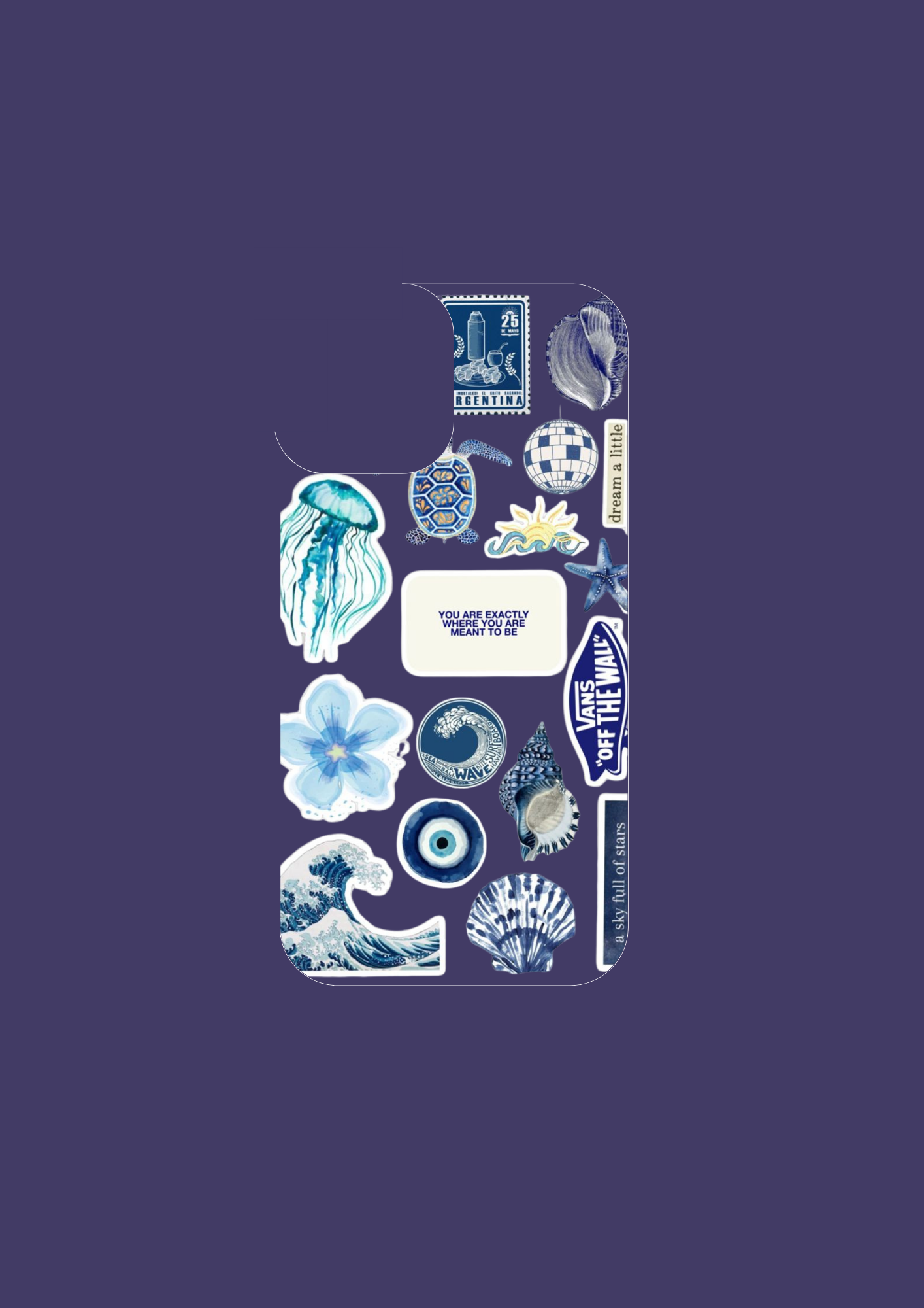 Ocean Diary – Summer Sticker Case 🌊🐚  | Insert Only Design